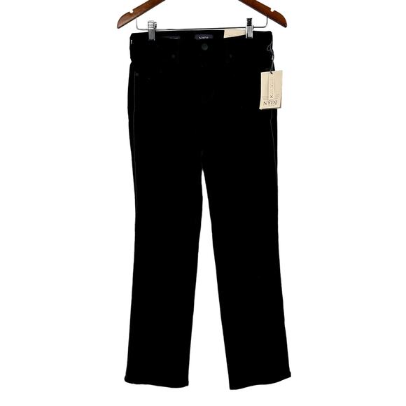 NYDJ Marilyn Tummy-Control Zipper Embellished Straight-Leg‎ Jeans SIze 0 NWT - Picture 2 of 15